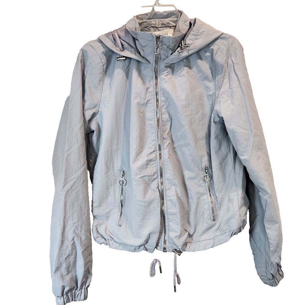 Ashley Outerwear by 26 Women M (S) Utility Collection Hooded Gray Full Zip Lined